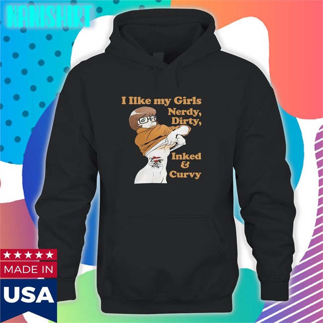 I Like My Girls Nerdy Dirty Inked And Curvy Baseball Sleeve Tee