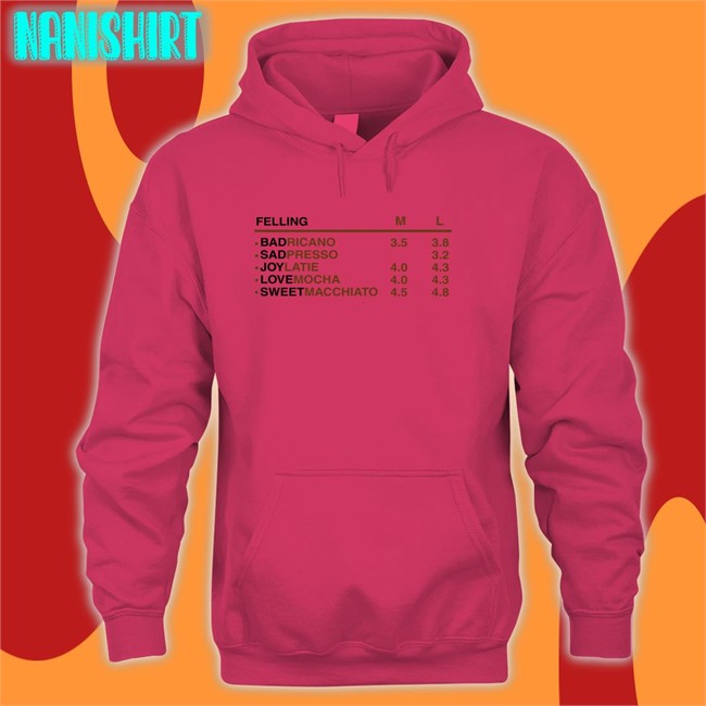 Poorly Translated Shirts Felling Bad Ricano Sad Presso Joy Latie Love Mocha Sweet Macchiato Edition Limited Shirt Translatedtees