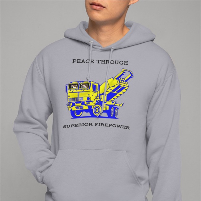 M142 Himars Army Truck Peace Through Superior Firepower Shirt John Bono Kama Saint Javelin Shop