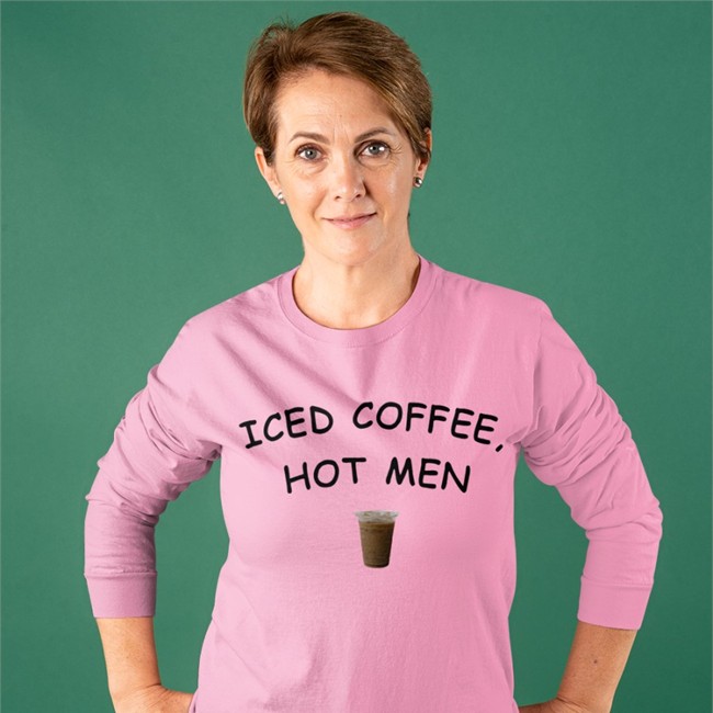 Iced Coffee Hot Men T Shirt Austin Yeahabsolutelyy Sports Grey