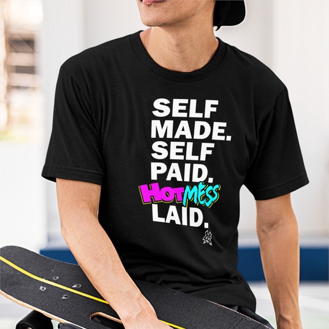 Pro Wrestling Tees Merch Self Made Self Paid Hot Mess Laid Tee Matt Cardona