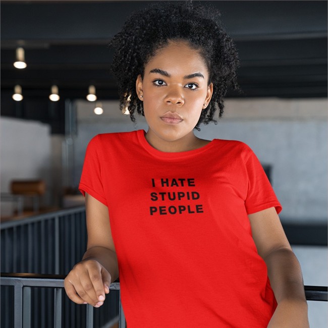 I Hate Stupid People Sweatshirt Red Susu