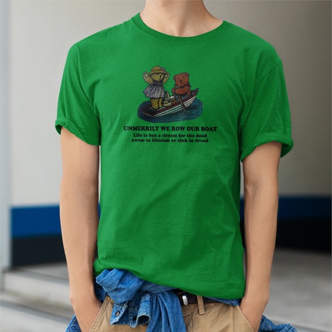 Unmerrily We Row Our Boat Life Is But A Dream For The Dead Swim In Illusion Or Sink In Dread Zip Up Hooded Sweatshirt Poorly Translated Shirts