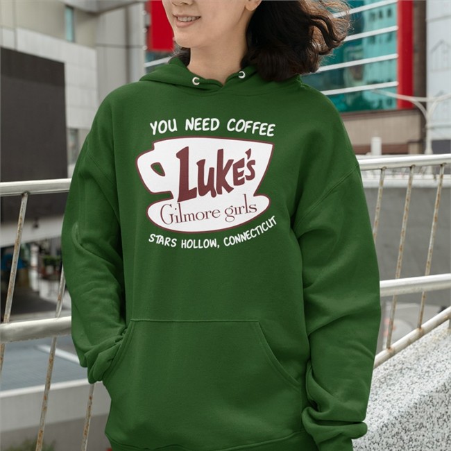 Target Store Gilmore Girls Luke's You Need Coffee Stars Hollow Connecticut Hooded Sweatshirt Best Of Rory Gilmore
