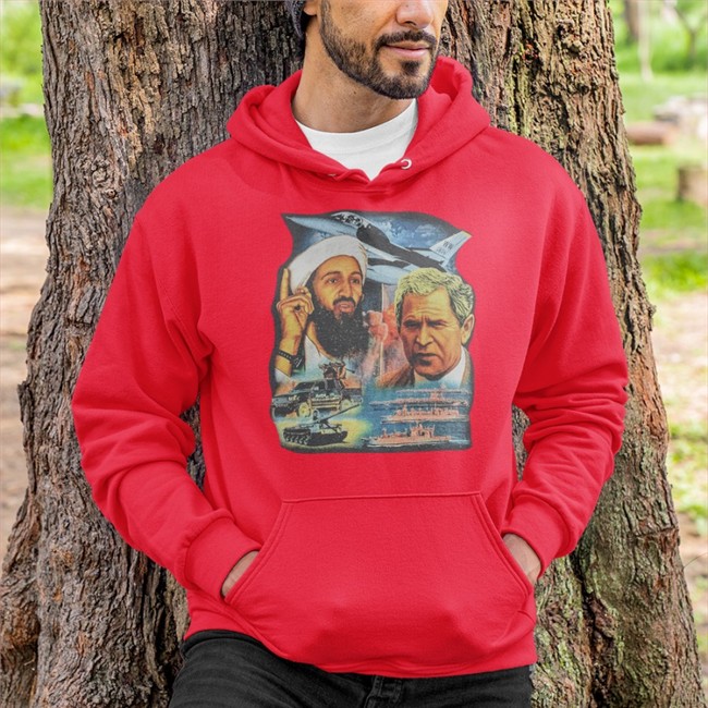 Osama Bin Laden And George W Bush Pure Evil Gas Station Tee Shirt T A S H Illusive Music Merch