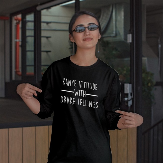 Shirts That Go Hard Kanye Attitude With Drake Feelings Tee Red