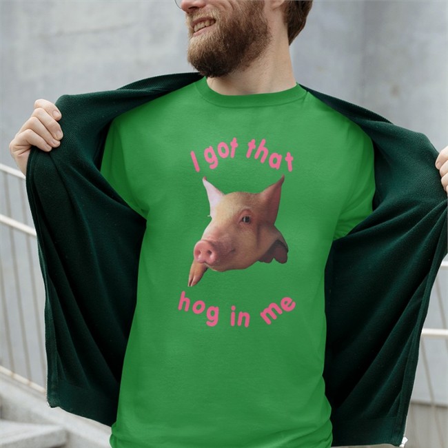 Pig Pink I Got That Hog In Me Long Sleeve Tee Shirt Shirts That Go Hard Light Pink