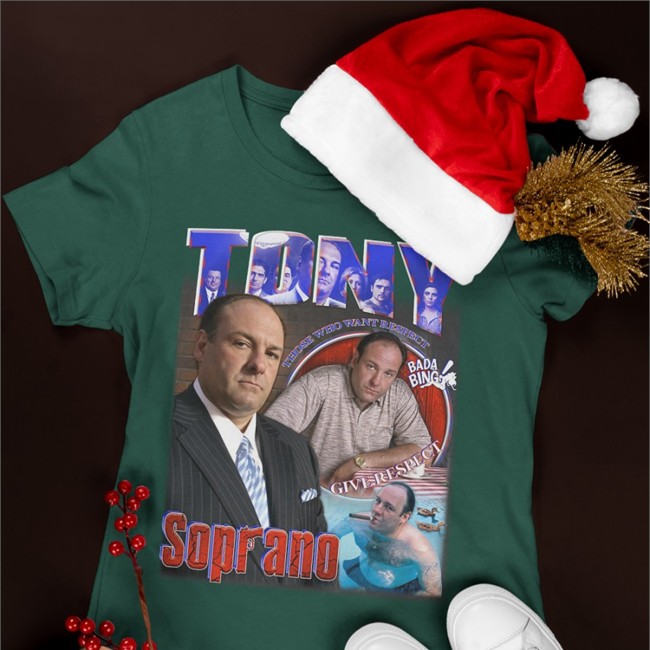 Tony Soprano Those Who Want Respect Give Respect Ofical Tee Shirt Black Sopranos Central OrangePeelbeef