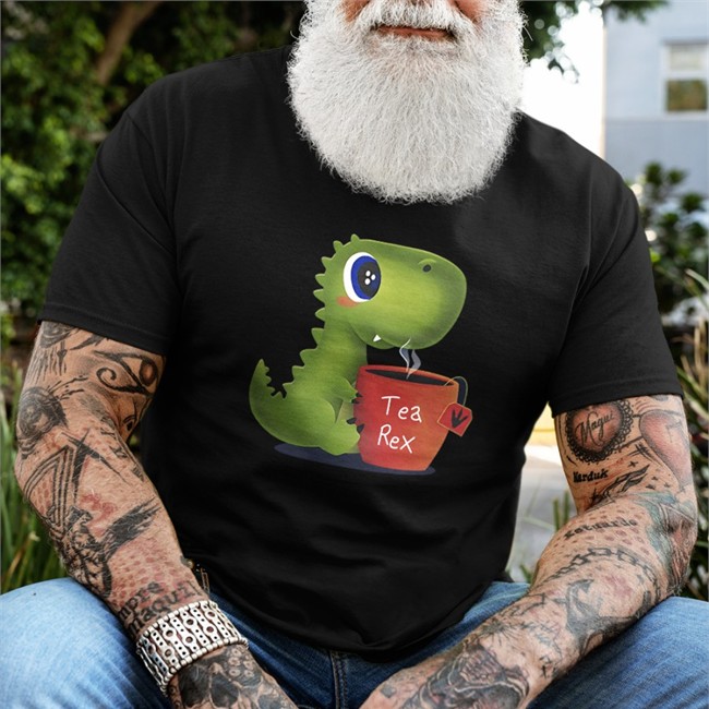 Qwertee Merch Tea Rex T-Shirt Qwertee