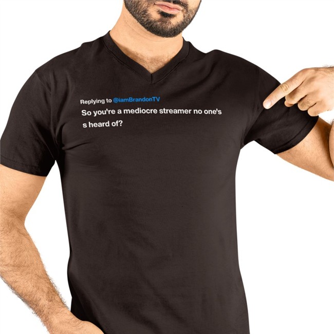 IamBrandon Replying To Iambrandontv So You're A Mediocre Streamer No One's S Heard Of Shirt
