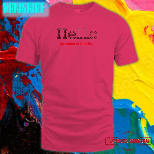 Poorly Translated Shirts Hello My Name Is Charlie Classic Long Sleeve Tee Pink Translatedtees