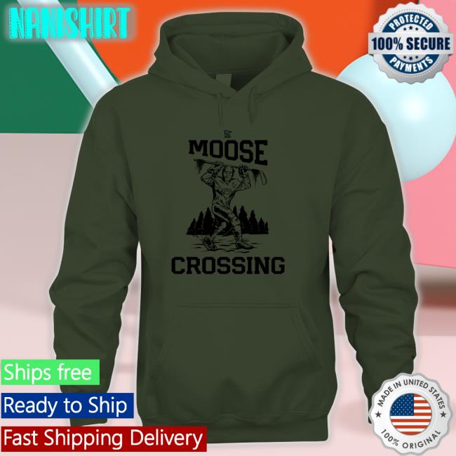 Hockey Lodge Merch Minnesota Wild SotaStick Moose Crossing Long Sleeved T Shirt